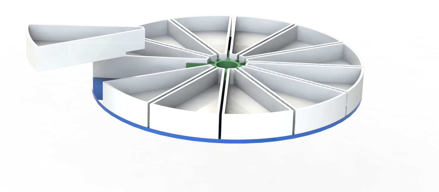 Image showing the detachable sorting wedges.